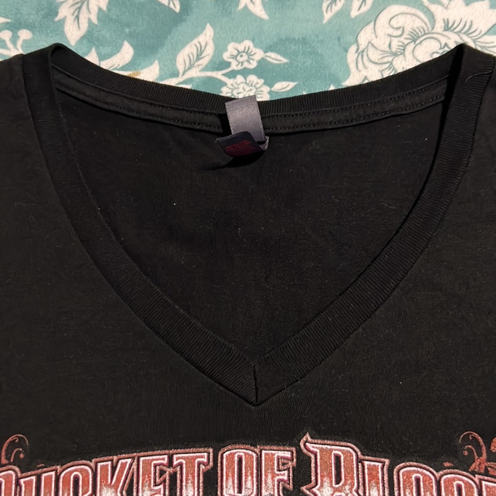 Bucket of Blood Saloon V-Neck Short Sleeve Tee - Picture 2 of 5